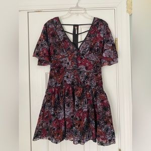 Free people floral cross back dress